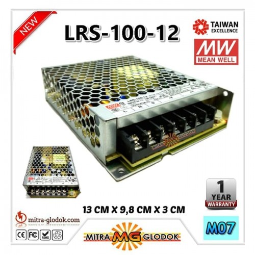 Power Supply Trafo Meanwell LRS-100-12 DC 12V 8.5A 100W | Mean Well